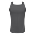 thumbnail image 6 of Solid Color Tank Top for Men Sleeveless Slim Fit Top Round Neck Stretchy Cotton Ribbed Wide Strap Casual Gym Daily Shirt, #02 Dark Gray, L, 6 of 6