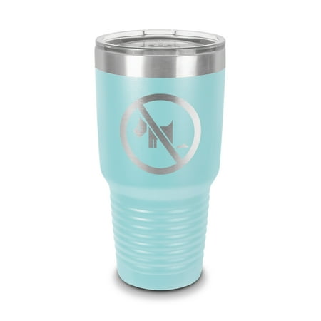

No Dogs Allowed Tumbler 30 oz - Laser Engraved w/ Clear Lid - Stainless Steel - Vacuum Insulated - Double Walled - Travel Mug - no pets dog - Light Blue