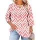 thumbnail image 3 of TaTaai Women's Plus Size Printed T-Shirt Round Neck 3/4 Sleeve Chest Cut-out Design Loose Fit Casual Spring Summer Layering Blouse Gift, 3 of 6