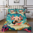 thumbnail image 1 of Erosebridal Cartoon Axolotl Quilt Sets for Queen Size Bed, Musical Guitar Bed Set, 3pcs, 1 of 5