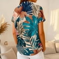 thumbnail image 5 of IYYVV Waffle Polo Shirts for Women Short Sleeve T-Shirt Summer Casual Tennis Work Athletic Tops Fashion Floral Printed Tee Blue L, 5 of 5