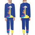 thumbnail image 4 of DISNIMO Blue Cat Rainbow Pajamas Kids Size 4 Pajamas Girls 2 Piece Pajamas Set for Girls Pj Sets for Kids Boys Pjs for Kids Sleepwear Set Kids Pjs Boys Long Sleeve Night Wear for Kids, 4 of 7