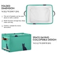 thumbnail image 2 of Yayeee Canvas Storage Basket with Handles for Shelves Fabric Bins Closet Organizer, Green Cat, 2 of 8