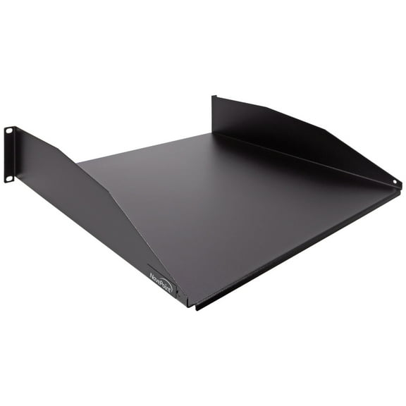 Navepoint 2U 19-Inch Rack Mount Cantilever Server Cabinet Shelf with Lip 16-Inches Deep Black