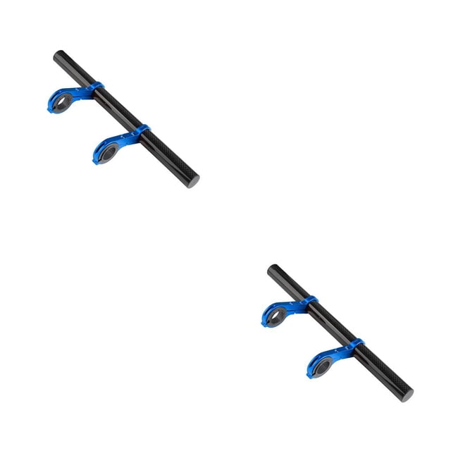 QualitChoice Bicycle Handlebar Extender Mountain Bike Extension Bracket Riding Mount Stand Biking Flashlight Holder Upgrade Blue 2Set