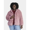 thumbnail image 2 of Time and Tru Women's and Women's Plus Faux Fur Hoodie Jacket, Sizes XS-2X, 2 of 5