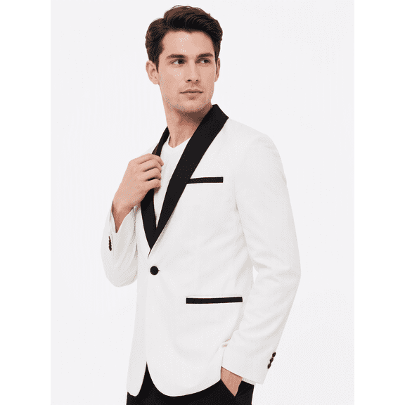 Tbfashion Men's Blazer Jacket Fashion Slim Fit Formal Suit Coat for Wedding Party