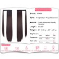 thumbnail image 3 of Extension Queue de Cheval à Clipser 32 Pouces, Cheveux Synthétiques Longs et Lisses pour Femmes - Brun Foncé, 3 of 7