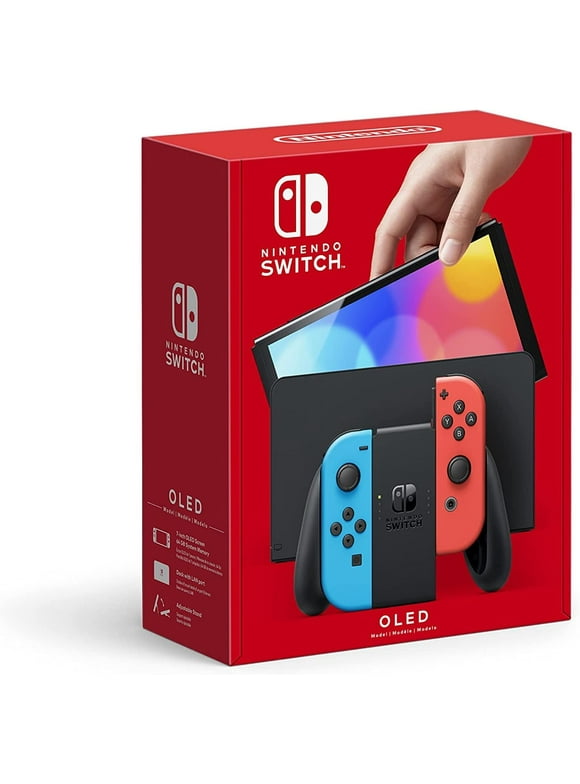 Nintendo Switch OLED (Sw Oled) Model w/ Neon Red & Neon Blue Joy-Con New Powever Bundle( JP spec)