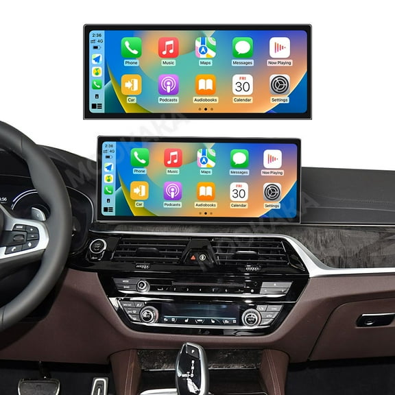 MOOKAKA 12.3" Smart Display Radio Audio Media Player for BMW 5 Series G30 2017 2018 2019 Models Universal Car Navigation GPS Upgrade Headunit Android Replacement HD Screen Carplay Accessories