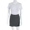 Pre-owned|Jones New York Womens Black Striped Cotton Mini Skort Size M