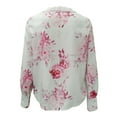 thumbnail image 3 of Gerichy Women Tops Dressy Casual Long Sleeve, Womens V Neck Lace Shirts Puff Sleeve Button Down Casual Floral Stars Print Blouses Tops Elegant Work Office Business Tunics Fall Female, 3 of 4