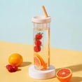 thumbnail image 2 of 700ml straw cup transparent plastic water bottle with straw portable juice cup drinking bottle pale yellow, 2 of 5