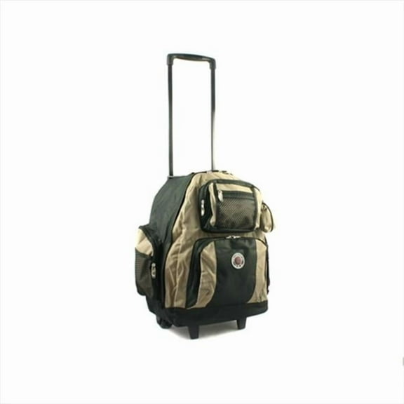 Transworld Deluxe 22-Inch Carry-On Rolling Backpack - Khaki