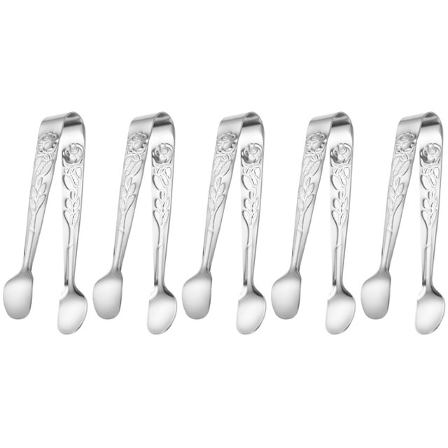 Alimentos para Servir Clips BBQ Mini Azúcar 5 Piezas Acero Inoxidable 4.3 Pulgadas La Cafetería Fiesta Té