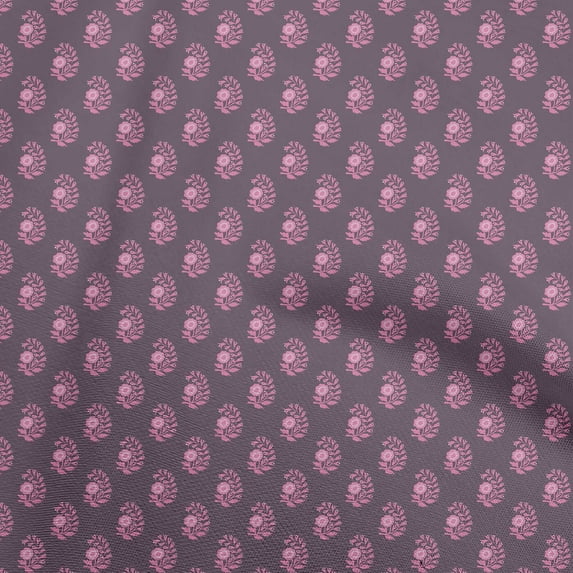 oneOone Cotton Silk Dark Magenta Fabric Block Dress Material Fabric Print Fabric By The Yard 42 Inch Wide-QG