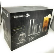 Luminarc Tribute 20-Piece Clear Drinking Glasses and Tumbler Set: 10 - 13 oz. and 10 - 16 oz. Glasses