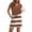 Light Brown, variant on Women's Summer V-Neck Casual Short Sleeve Drawstring Waist Pocket Striped Patchwork Dresses for Boho Style and Daily Comfort,Red S
