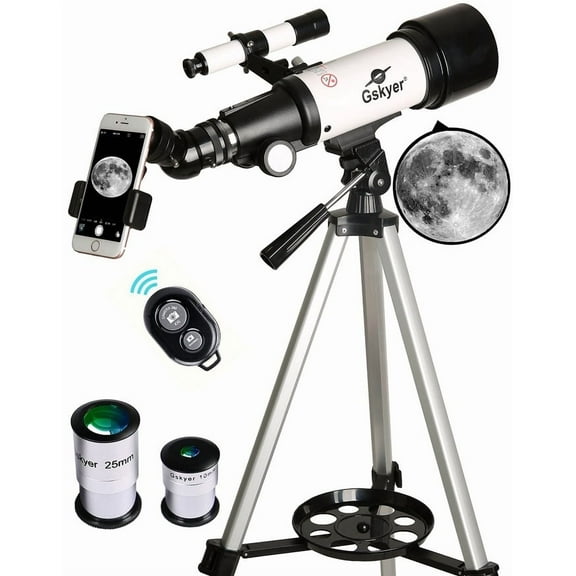Gskyer Telescope, 70mm Refracting Telescope for Kids Beginners, Travel Telescope Phone Adapter, Wireless Remote, Carry Bag, 1 Count, 1 Pack