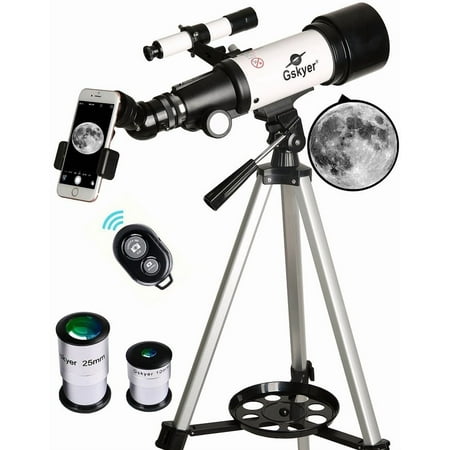 Gskyer Telescope, 70mm Refracting Telescope for Kids Beginners, Travel Telescope Phone Adapter, Wireless Remote, Carry Bag, 1 Count, 1 Pack