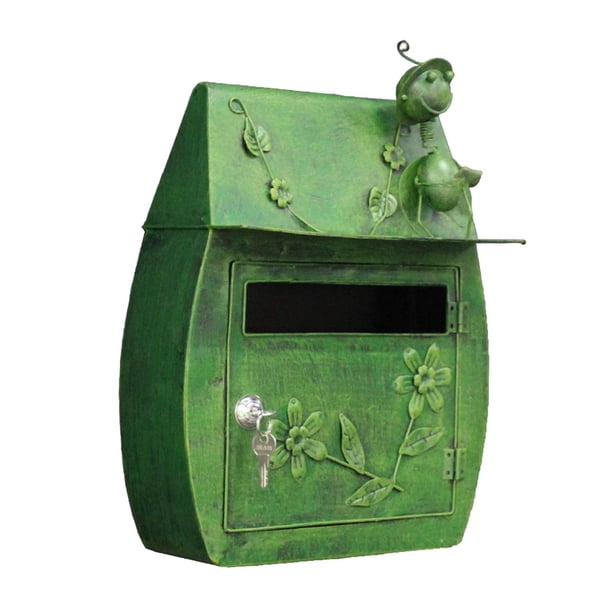 Buzones de pared vintage, buzón estilo retro con cerradura, buzón vertical Verde
