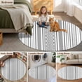 thumbnail image 5 of Round Rugs 6Ft, Black White Striped Round Area Rug Washable Indoor Throw Carpet, Modern Farmhouse Geometric Soft Non Slip Circle Rug for Office Cabinet Home Decor Aesthetic, 5 of 8