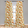 thumbnail image 5 of Ambesonne Tangerine Window Curtains, Vintage Oranges Leaves, Each 28" W x 95" L, Pale Green Orange, 5 of 5
