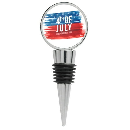 

4th of July Independence Day Illustration with Watercolor Colors Wine Stopper