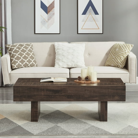 Roundhill Furniture Athens Modern Accent Coffee Table, Walnut