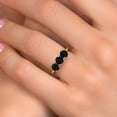 thumbnail image 4 of Gem Stone King 10K Yellow Gold Black Onyx Engagement Ring for Women | 1.43 Cttw | Round 5MM | Gemstone December Birthstone | Size 7, 4 of 6