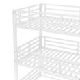 thumbnail image 5 of Heavy Duty Triple Bunk Bed, Twin Size Metal Bunkbeds with Ladder and Guardrails, Family-Friendly 3-in-1 Bunk Beds, No Box Spring Needed, Easy Assembly, White, 5 of 6