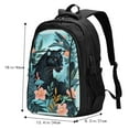 thumbnail image 5 of Cauagu Black Panther Floral Illustration Print Travel Laptop with USB Charging Port,Extra Large Backpack College Backpack Business Work Bag Casual Daypack Perfert for Men Women, 5 of 7