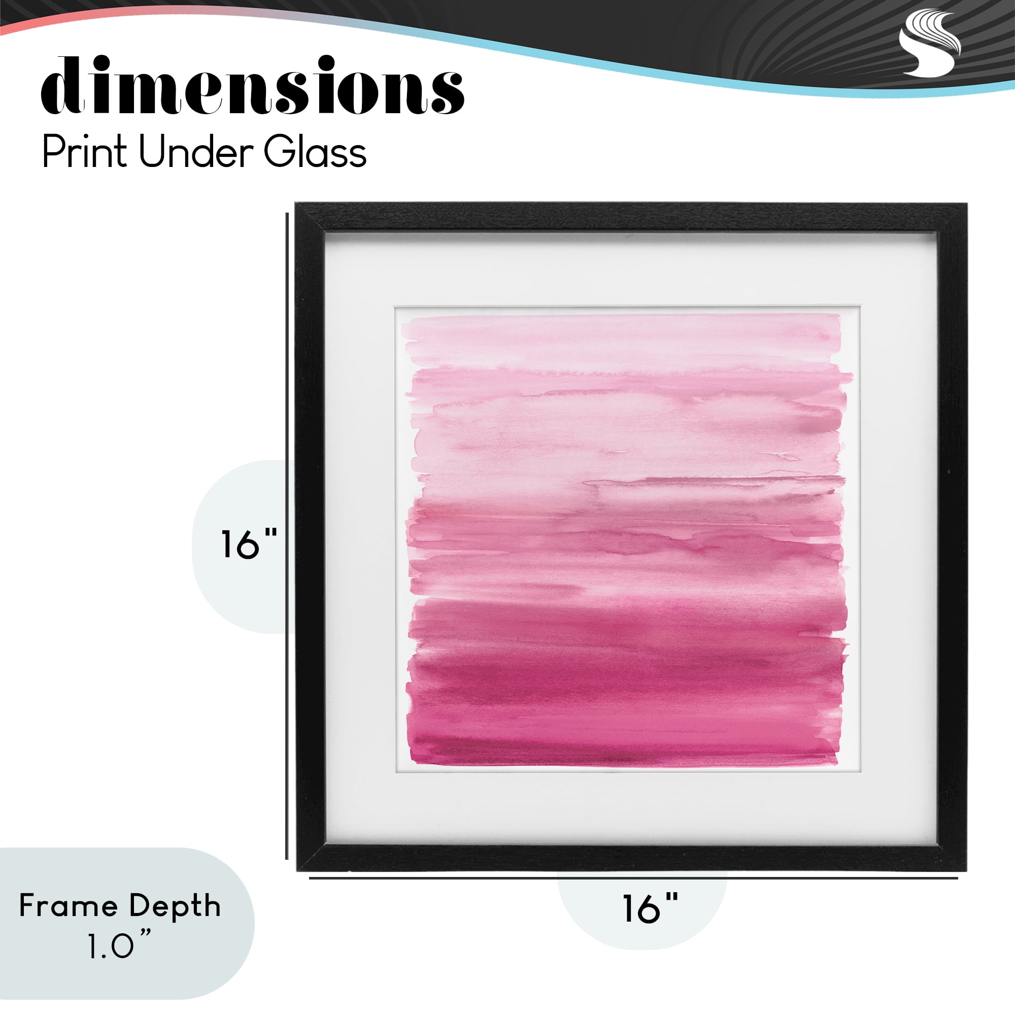 Stupell Industries Gradient Pink Blush Black Framed Print Under Glass, design by Allie Corbin