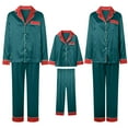 thumbnail image 6 of Jkety Holiday Pajamas for Family Silk Matching Christmas Pajamas for Family Striped Button Down Shirt and Pants Silky Satin Xmas Pjs Sets for Pictures, 6 of 7