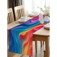 Burlap Table Runner 70 Inches Long, Boho Colorful Swirl Non-Slip ...