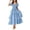 Light Blue, variant on Laqbezok Women's Square Neck Puff Sleeve Midi Dress, Smocked Tiered Ruffle Sundress, Casual Boho Flowy Bubble Sleeve Gown