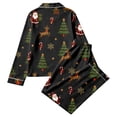 thumbnail image 5 of Womens Christmas Pajama Set Long Sleeve Collared Sleep Shirt and Lounge Pants Festive Holiday Loungewear Outfit for Home, 5 of 5