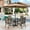37" x 37" Patio Table-Beige, variant on MF Studio 6-Piece Outdoor Patio Dining Set with 10ft Beige Umbrella, 37" Metal Square Outdoor Patio Table and Textilene Chairs for 4 People, Black & Brown-gray