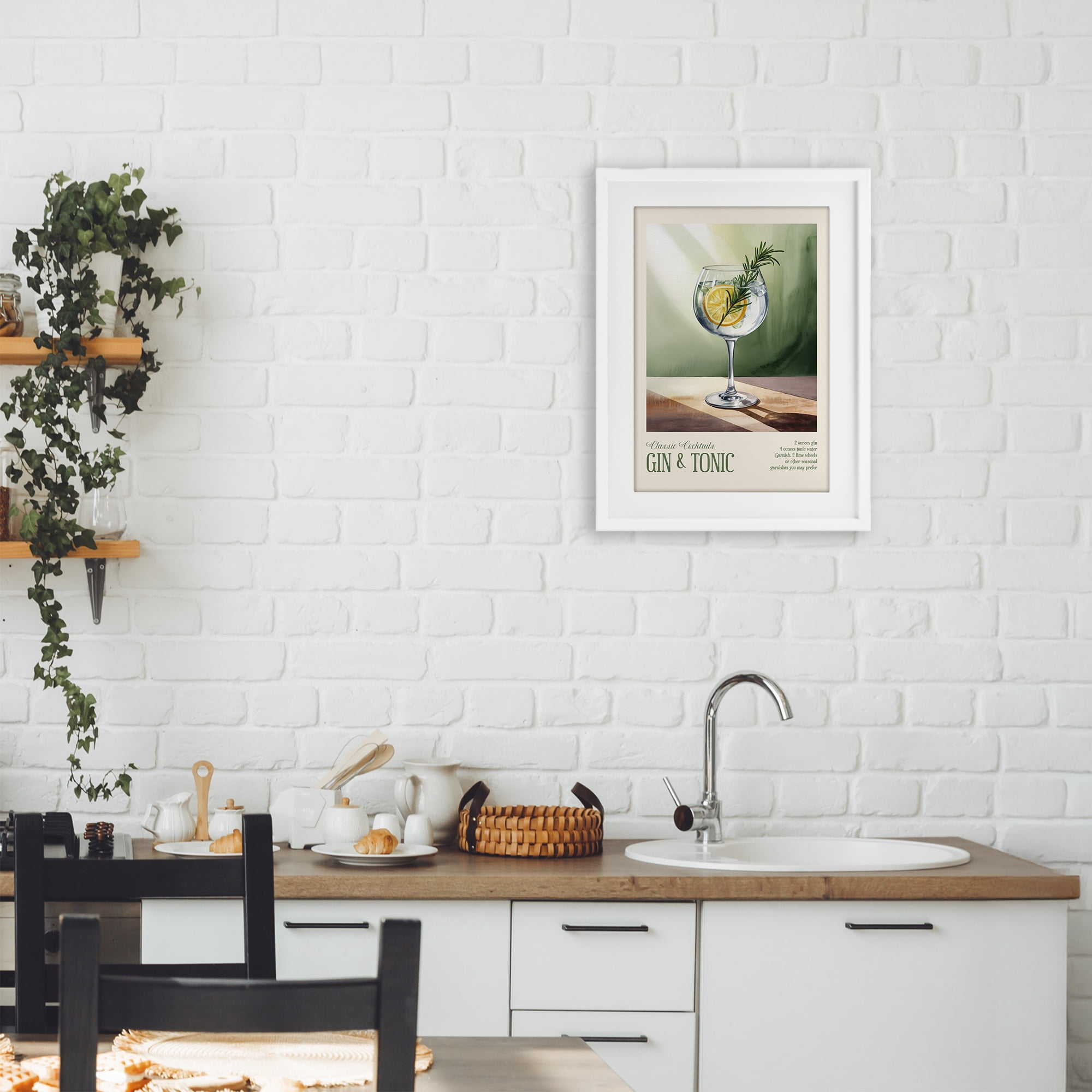 Stupell Industries Gin & Tonic Sun Rays White Framed Print Under Glass, design by Andreas Magnusson