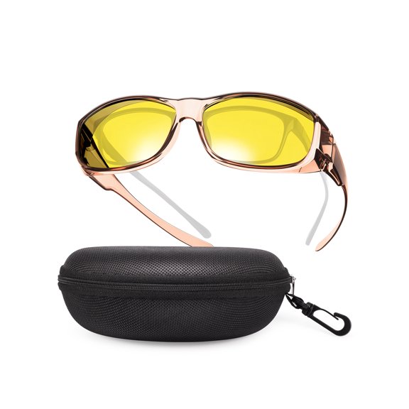 TINHAO Fit Over Wrap Around Sunglasses for Men Women with Hard Case, Polarized UV400 Wear Over Prescription Glasses