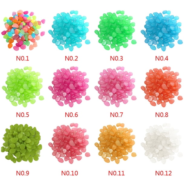100pcs Fish Tank Fluorescent Pebble Garden Aquarium glow stone Fish ...