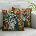 thumbnail image 3 of ONETECH Pillow Covers Nativity Pillow Covers Jesus Throw Pillow Covers Christian Waist Bible Verse Pillow Case Throw Lumbar Pillow Cover Short Plush Couch Sofa Home Decor, 3 of 5