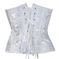 thumbnail image 3 of Womens Underbust Corset Plus Size Gothic Corset Cincher Medieval Corsets for Women Jacquard Vintage Waist Corset Top White Size 7XL, 3 of 4