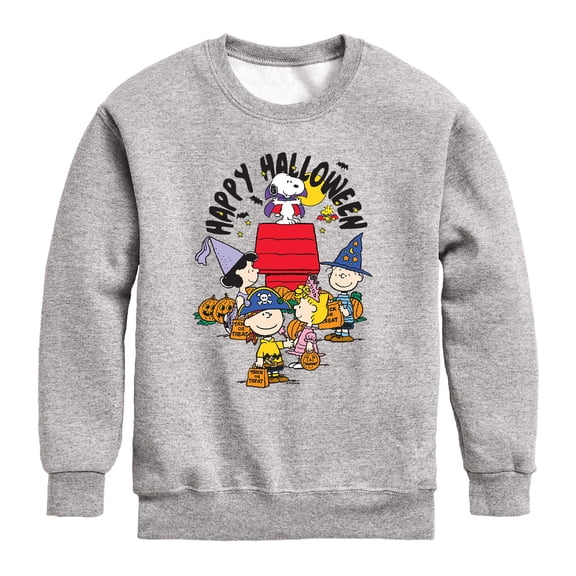 Peanuts - Happy Halloween - Youth Boys Crew Fleece Sweatshirt