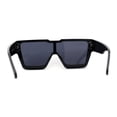 thumbnail image 2 of Mens Futuristic Robotic Squared Shield Mod Plastic Sunglasses All Black, 2 of 4