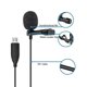 thumbnail image 3 of Usb Microphone Lavalier Black Plastic Pc Omnidirectional Condenser Lavalier Clip On Mic For Computer, Mac, Laptop, 3 of 4