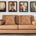 thumbnail image 4 of Throw Pillow Covers Pack of 2 for Living Room Table, Floral Printed Cushion Case, 20x20 inches - Dark Yellow - Home Decor, 4 of 7