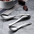 thumbnail image 6 of 1 Pack Stainless Steel Soup Spoons, Premium Mirror Polished Dinner Spoons,Heavy Weight Table Spoon with Short Handle for Bouillon,Ramen,Rice,Dishwasher Safe,BPA-free(5.8 in), 6 of 9