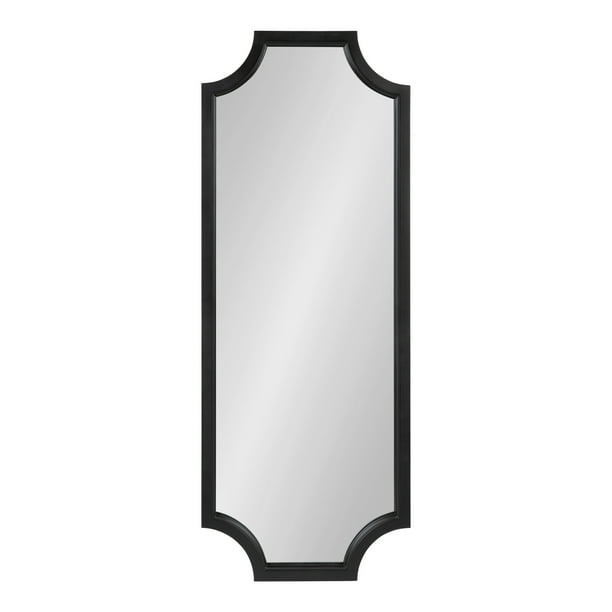 Kate And Laurel Hogan Wood Framed Full Length Wall Mirror With Scallop Corners 18x48 Inches Black Com Kate And Laurel Hogan Wood Framed Full, Full Length Wall Mirror Dark Wood Frame