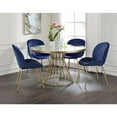 thumbnail image 2 of ACME Chuchip Velvet Upholstered Side Chair in Blue and Gold, 2 of 2